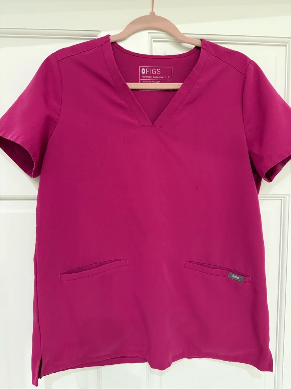 Figs Scrub Top and Pants in Magenta - Picture 2 of 3